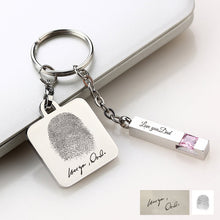Photo Engraved Urn Birthstone Keyring, Memorial Jewelry Keychain