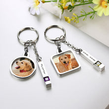 Photo Engraved Urn Birthstone Keyring, Memorial Jewelry Keychain