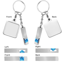 Photo Engraved Urn Birthstone Keyring, Memorial Jewelry Keychain