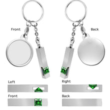 Personalized Handwriting Fingerprint Birthstone Keychain, Memorial Photo Jewelry