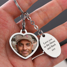 Memorial Ashes Pendant Keyring,Photo Engraved Urn Heart Keychain