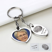 Memorial Ashes Pendant Keyring,Photo Engraved Urn Heart Keychain