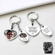 Memorial Ashes Pendant Keyring,Photo Engraved Urn Heart Keychain