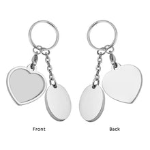 Memorial Ashes Pendant Keyring,Photo Engraved Urn Heart Keychain