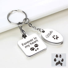 Pet Portrait Urn Oval Keychain, Memorial Photo Cremation Jewelry