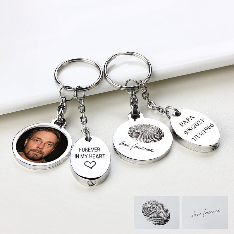 Memorial Oval Cremation Jewelry Keychain,Loss of Loved One Cremation Urn Keyring