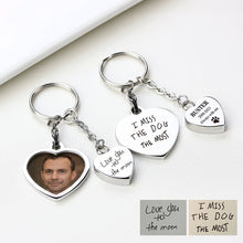 Heart Personalized Handwriting Photo Keyring, Memorial Ashes Pendant Keychain