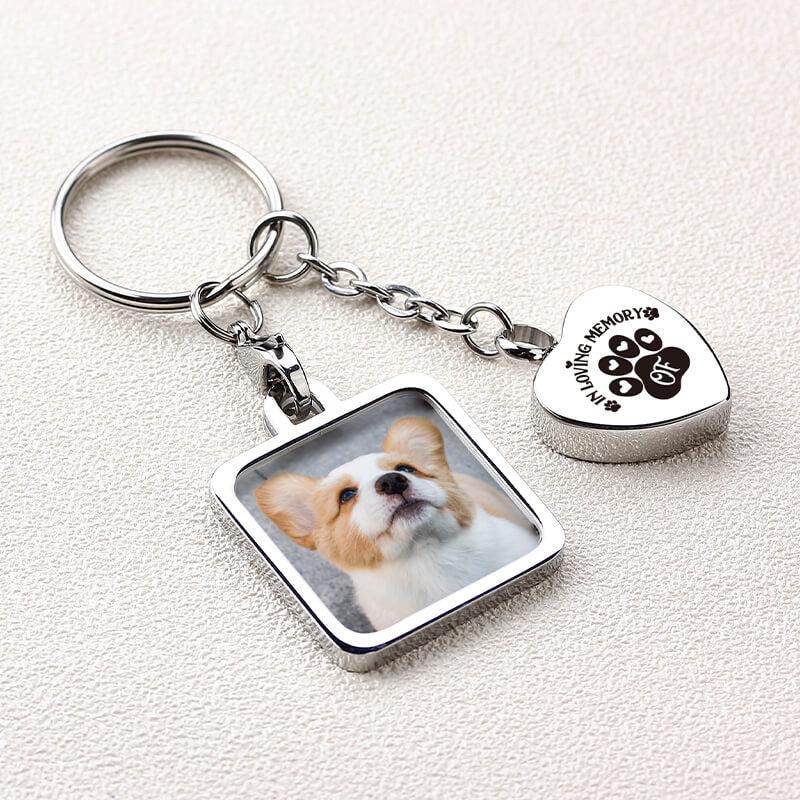 Memorial Heart Cremation keychain, Stainless Steel Bereavement Gift