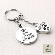 Heart Memorial Ashes Pendant KeyChain, Stainless Steel Bereavement Gift