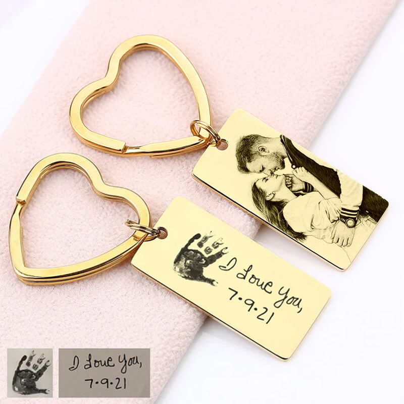 Custom Kyechain Valentines Day Gift for Girlfriend Boyfriend Wife Husband Kids Personalized Jewelry