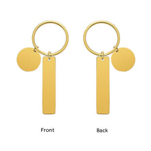 Personalized Keychain Engraved Text Bar Keychain Custom Photo Keyring Gift