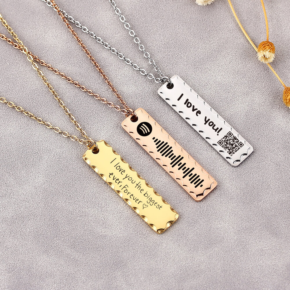 Sawtooth Bar Personalized Custom Necklace Christmas Gift