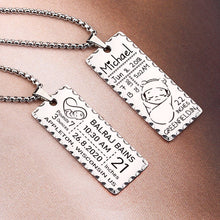 Personalized Custom Rectangle Necklace New Mom Jewelry Gift