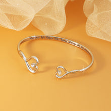 Heart Shaped Stainless Steel Heart Bracelet with Crystals on Both Ends