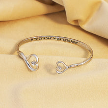 Heart Shaped Stainless Steel Heart Bracelet with Crystals on Both Ends