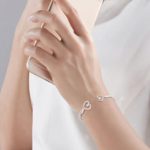 Heart Shaped Stainless Steel Heart Bracelet with Crystals on Both Ends