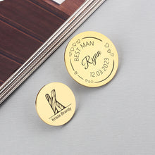 Personalized Custom Metal Brooch, Fingerprint Handwritting Initials Customized