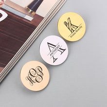 Personalized Custom Metal Brooch, Fingerprint Handwritting Initials Customized