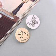 Personalized Custom Metal Brooch, Fingerprint Handwritting Initials Customized