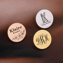 Personalized Custom Metal Brooch, Fingerprint Handwritting Initials Customized