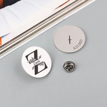 Personalized Custom Metal Brooch, Fingerprint Handwritting Initials Customized