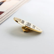 Personalized Custom Metal Brooch, Fingerprint Handwritting Initials Customized