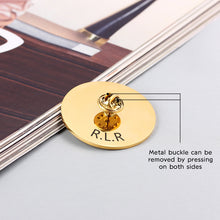 Personalized Custom Metal Brooch, Fingerprint Handwritting Initials Customized