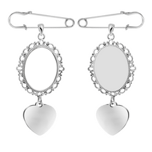 Heart Shape Color Photo Pattern Brooch Stainless Steel Jewelry Pendant Valentine's Day Gift