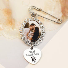 Heart Shape Color Photo Pattern Brooch Stainless Steel Jewelry Pendant Valentine's Day Gift