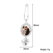 Heart Shape Color Photo Pattern Brooch Stainless Steel Jewelry Pendant Valentine's Day Gift