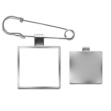 Personalized Custom Stainless Steel Square Brooch Color Printing Photo Clothing Accessories