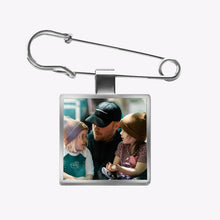 Personalized Custom Stainless Steel Square Brooch Color Printing Photo Clothing Accessories