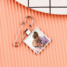 Personalized Custom Stainless Steel Square Brooch Color Printing Photo Clothing Accessories