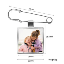 Personalized Custom Stainless Steel Square Brooch Color Printing Photo Clothing Accessories