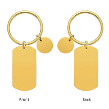 Custom Calendar Keychain Dog Tag with Disc Keychain Engraved Photo Name Keyring Gift