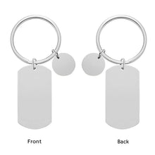 Custom Calendar Keychain Dog Tag with Disc Keychain Engraved Photo Name Keyring Gift