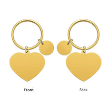 Heart Calendar with Disc Custom Keychain Engraved Picture Text Gift for Family