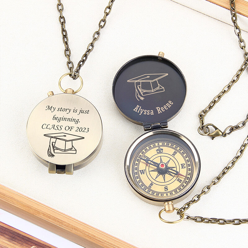 Engraved Compass, Personalized Graduation Gift Compass, Class of 2023 Gift