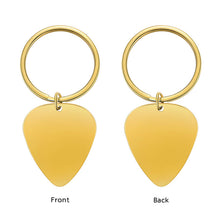 Guitar Pick Custom Name Keychain Tags Engraved Photo Pet Tag ID Dog Tag Cat Tag