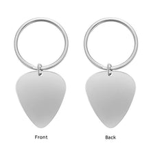 Guitar Pick Custom Name Keychain Tags Engraved Photo Pet Tag ID Dog Tag Cat Tag