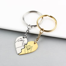 2pcs Heart puzzle Stainless steel Couple pendant,  Personalization Couple Heart Keychain