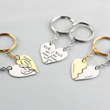2pcs Heart puzzle Stainless steel Couple pendant,  Personalization Couple Heart Keychain