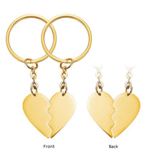 2pcs Heart puzzle Stainless steel Couple pendant,  Personalization Couple Heart Keychain