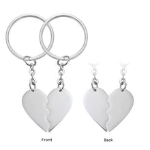 2pcs Heart puzzle Stainless steel Couple pendant,  Personalization Couple Heart Keychain