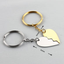 2pcs Heart puzzle Stainless steel Couple pendant,  Personalization Couple Heart Keychain