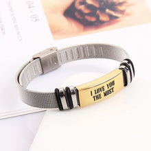 Personalise Snap Buckle Stainless Steel Metal Strap Bracelet