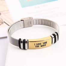 Personalise Snap Buckle Stainless Steel Metal Strap Bracelet