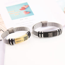 Text Or Music QR Code Custom Personalized Strap Bracelet Black