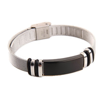 Personalise Snap Buckle Stainless Steel Metal Strap Bracelet