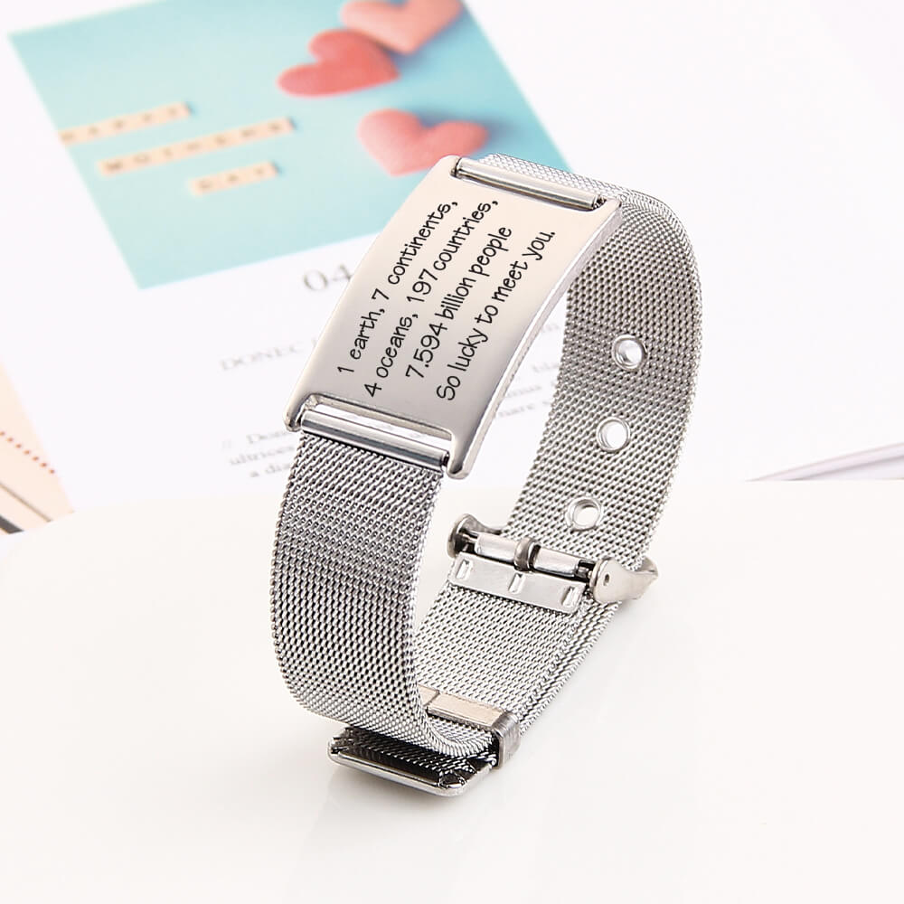 Personalized Adjustable Stainless Steel Metal Custom Strap Bracelet